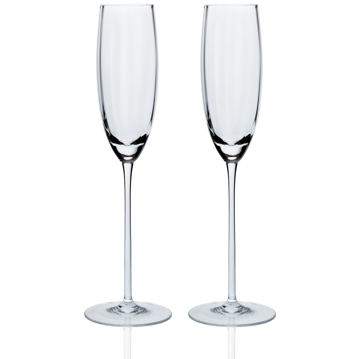 Quinn optic clear crystal champagne flutes Set of 2  from Caskata