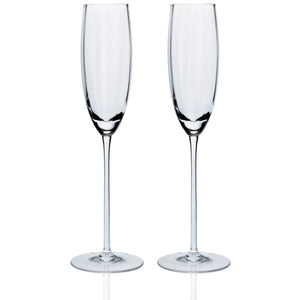 Quinn optic clear crystal champagne flutes Set of 2  from Caskata