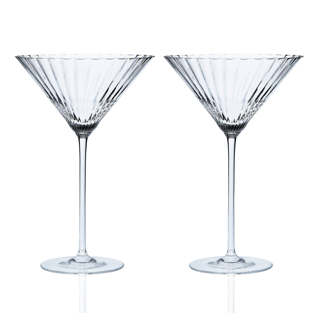 Caskata Quinn Optic Coupe Cocktail Glass, Set of 2 - Mocha