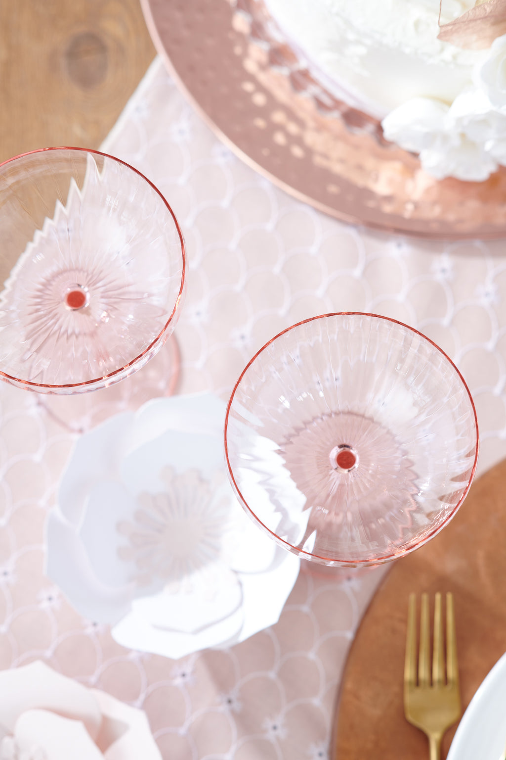 Quinn Optic Rose Coupe Glasses, Set of 2