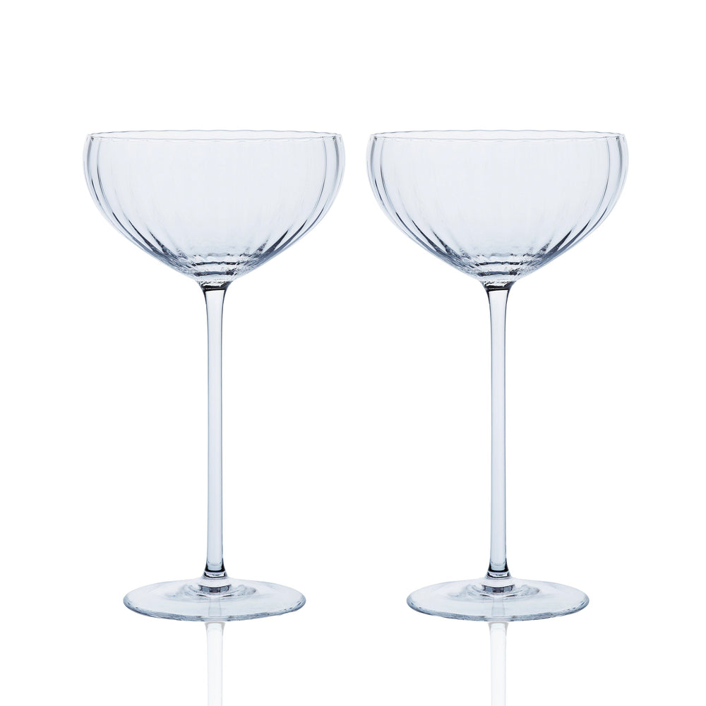 Quinn Clear Coupe Glasses Set of 2 - Caskata