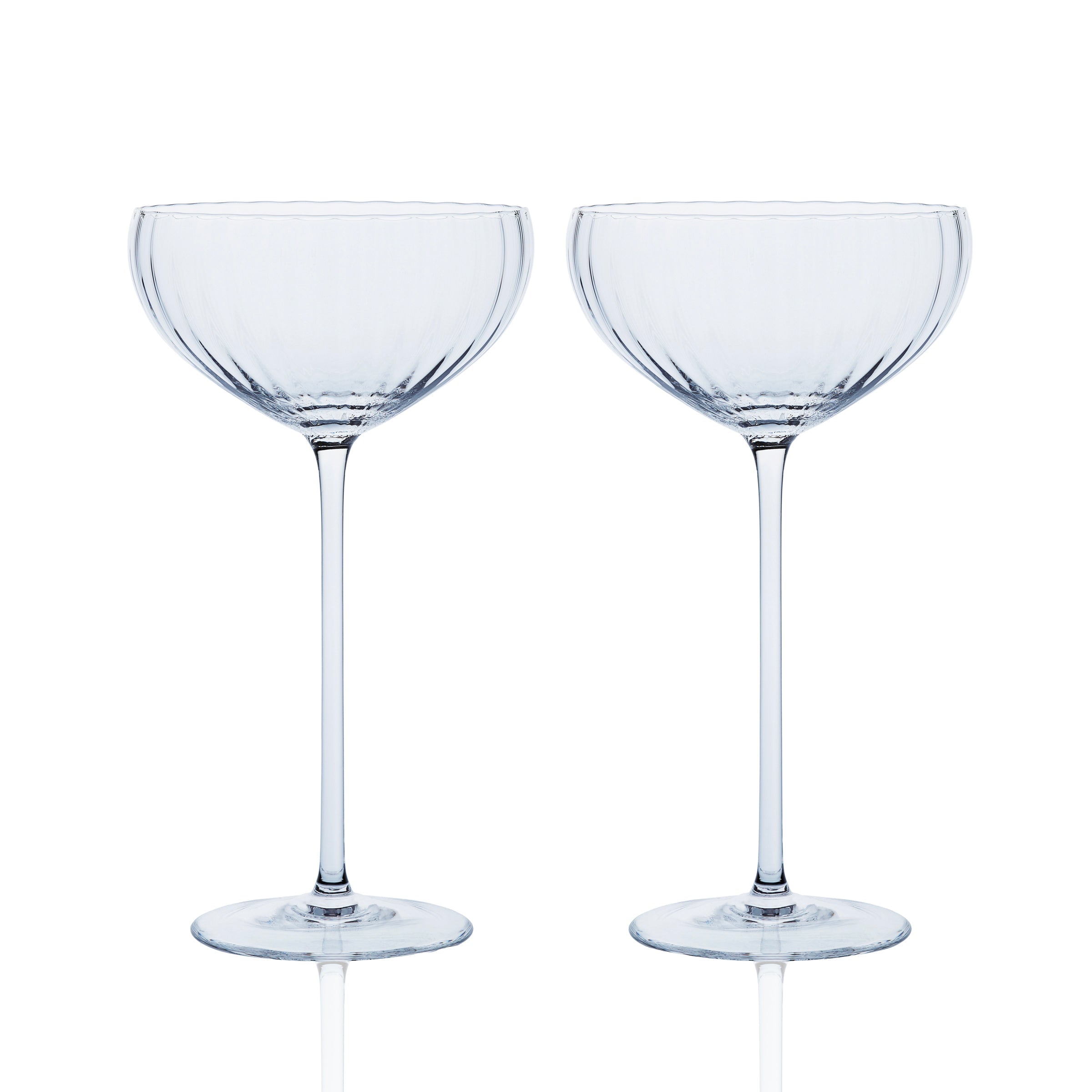 Quinn Clear Coupe Glasses Set of 2 - Caskata