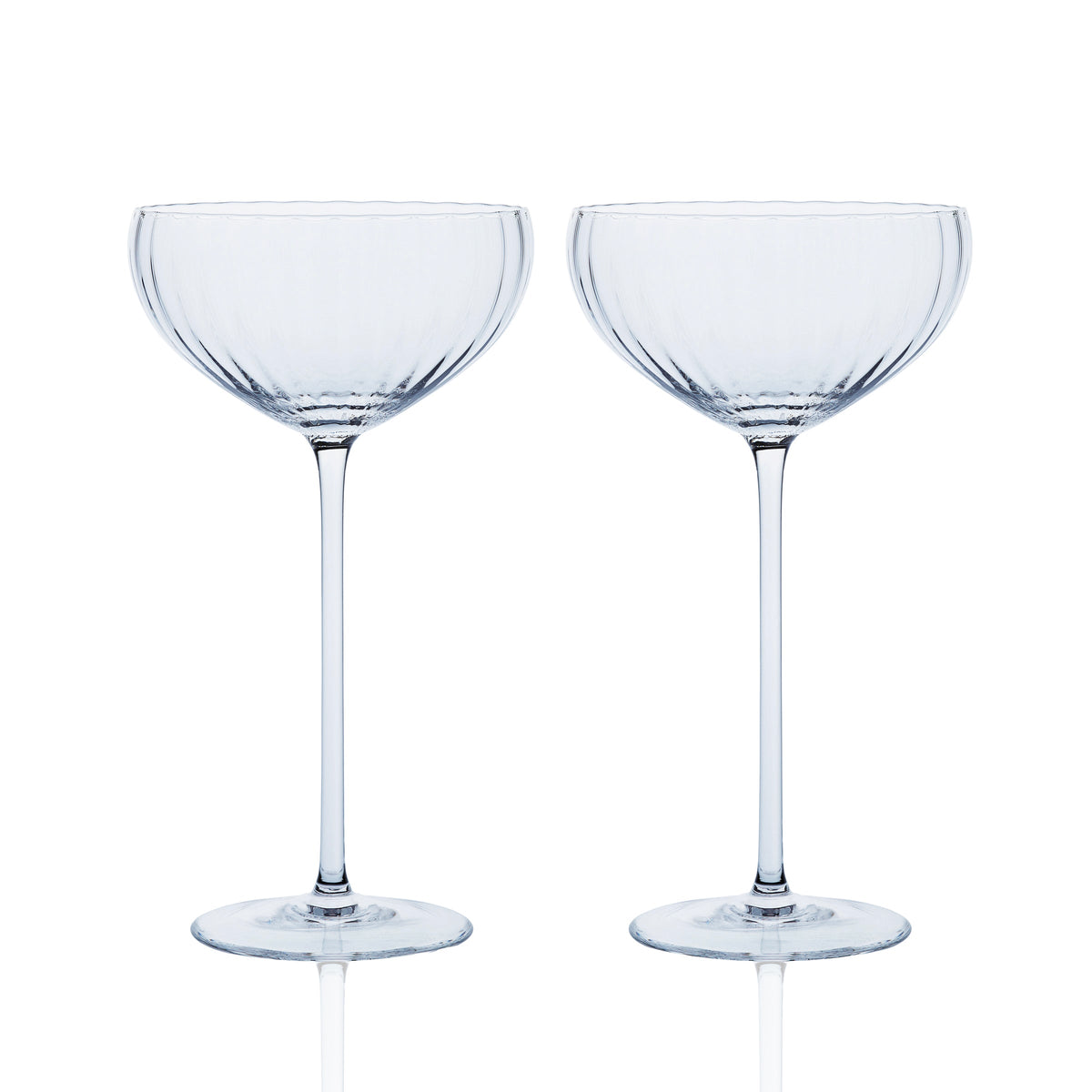 Quinn Clear Coupe Glasses Set of 2 - Caskata