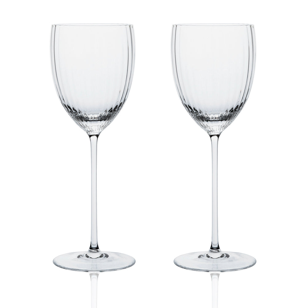 Quinn Clear White Wine Glasses Set of 2 - Caskata
