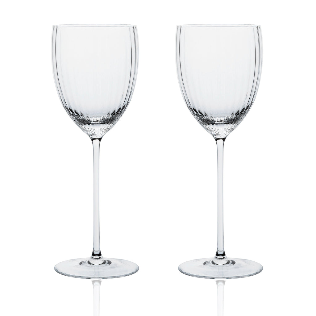 Quinn Clear White Wine Glasses Set of 2 - Caskata