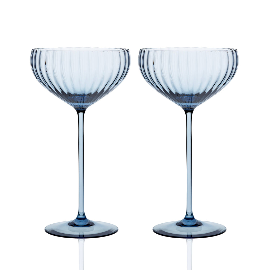 Quinn Stemware Coupe Glass, in Ocean- Caskata