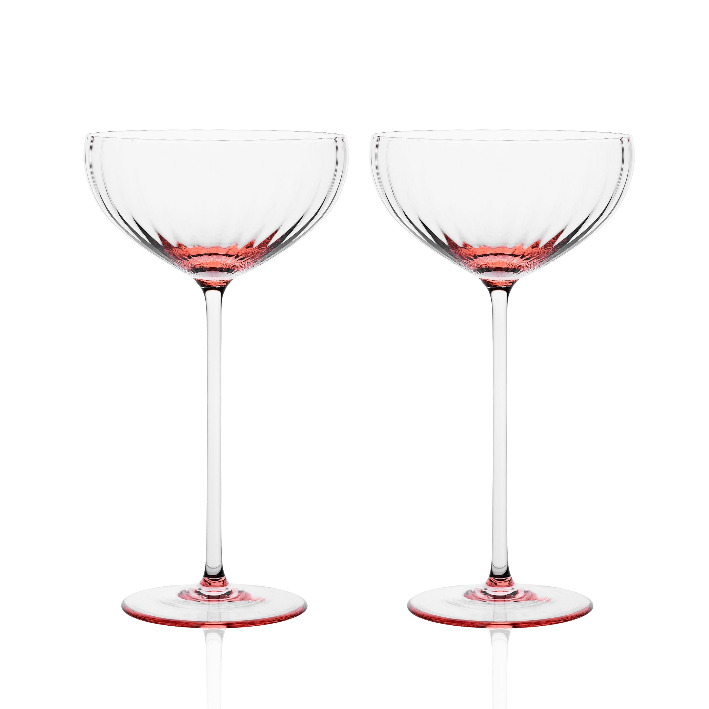 Quinn Rose Coupe Glasses Set of 2 - Caskata