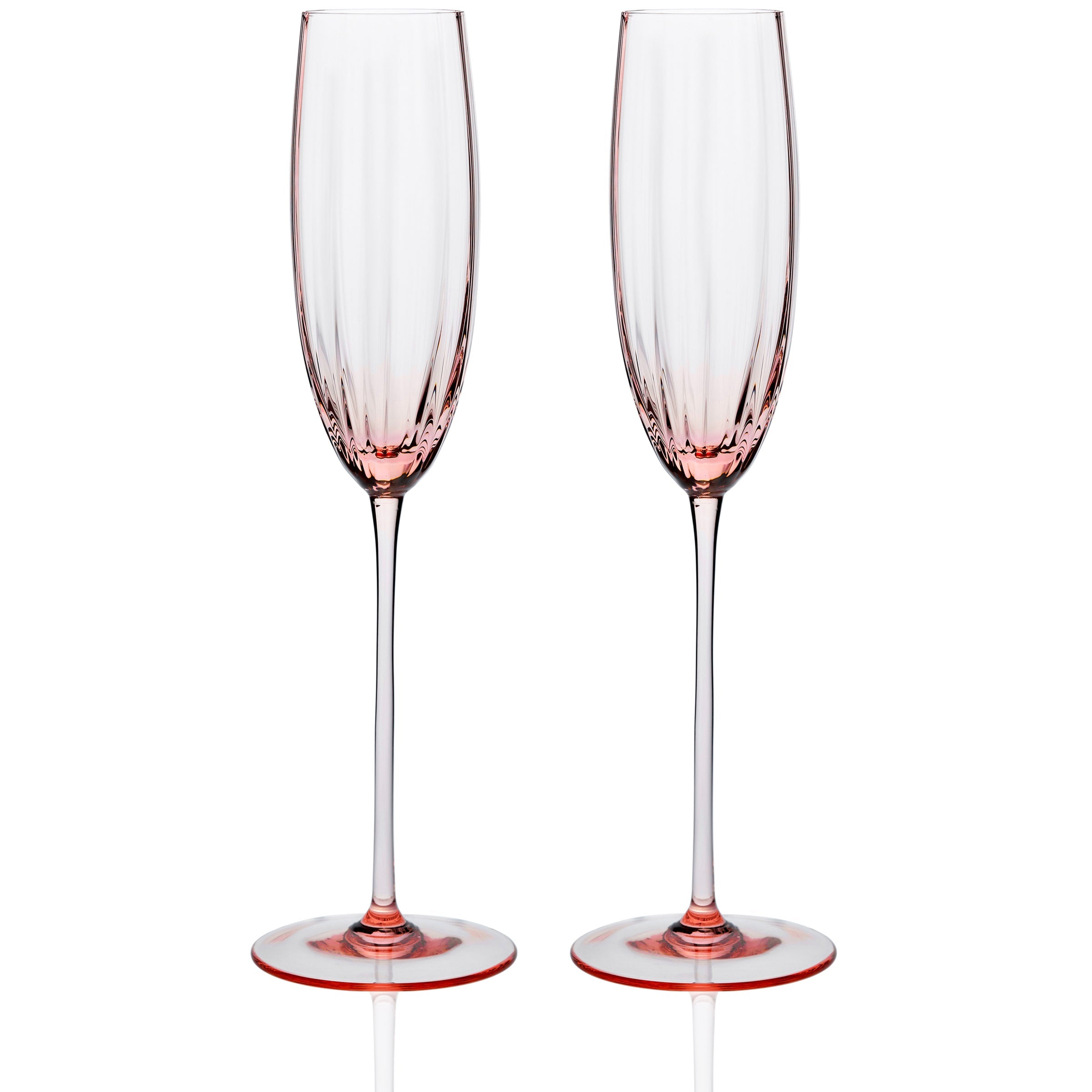 Quinn Stemware Champagne Flute, in Rose- Caskata