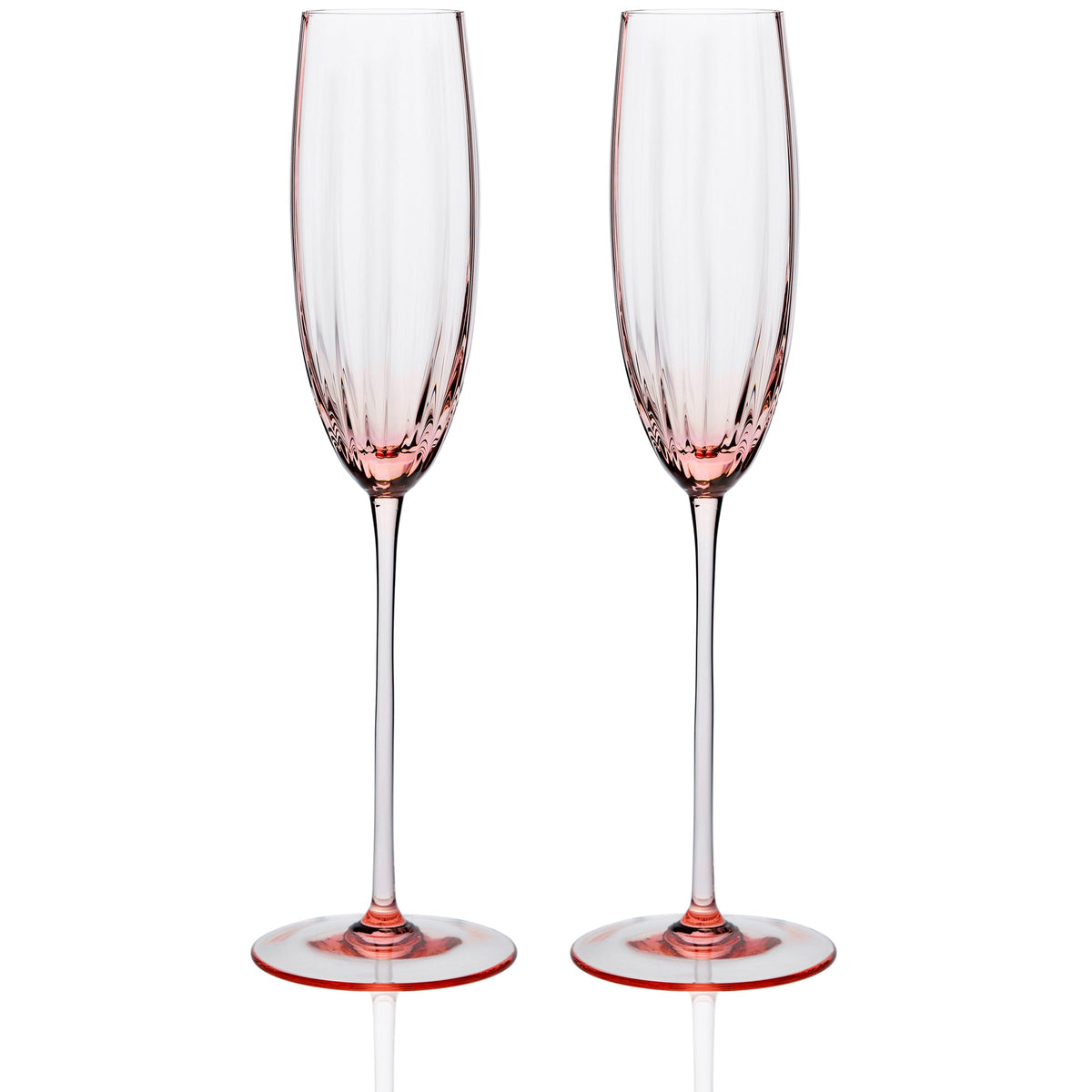 Quinn Stemware Champagne Flute, in Rose- Caskata