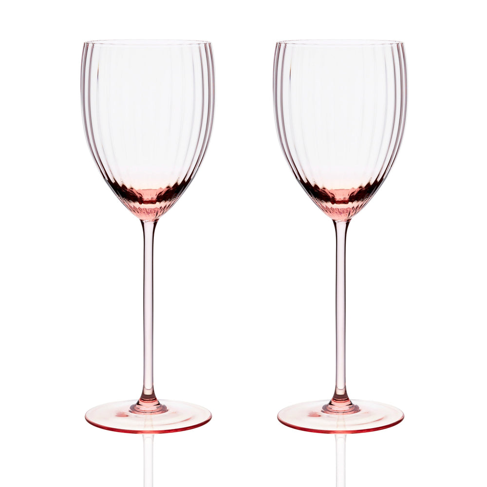 Quinn Stemware White Wine Glasses, in Rose- Caskata