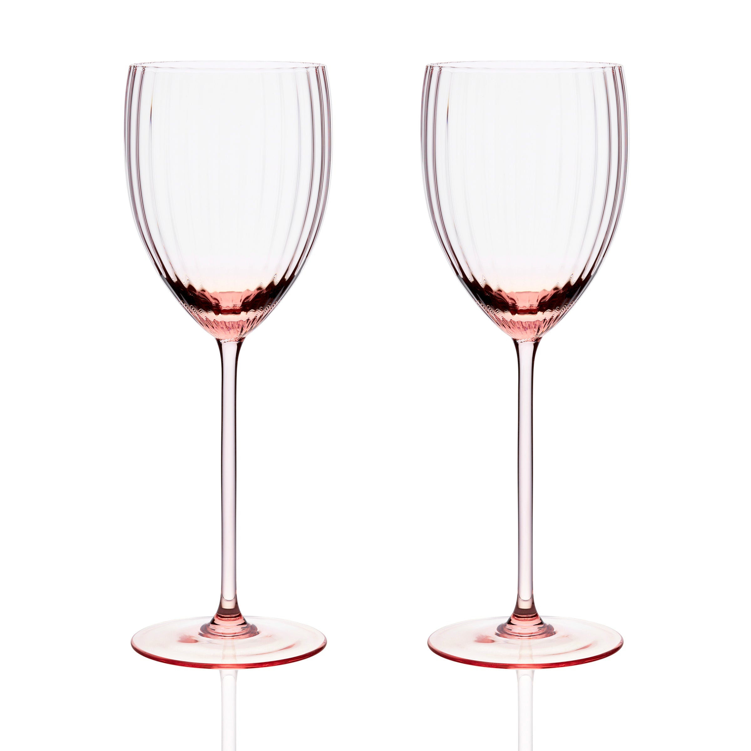 Quinn Stemware White Wine Glasses, in Rose- Caskata