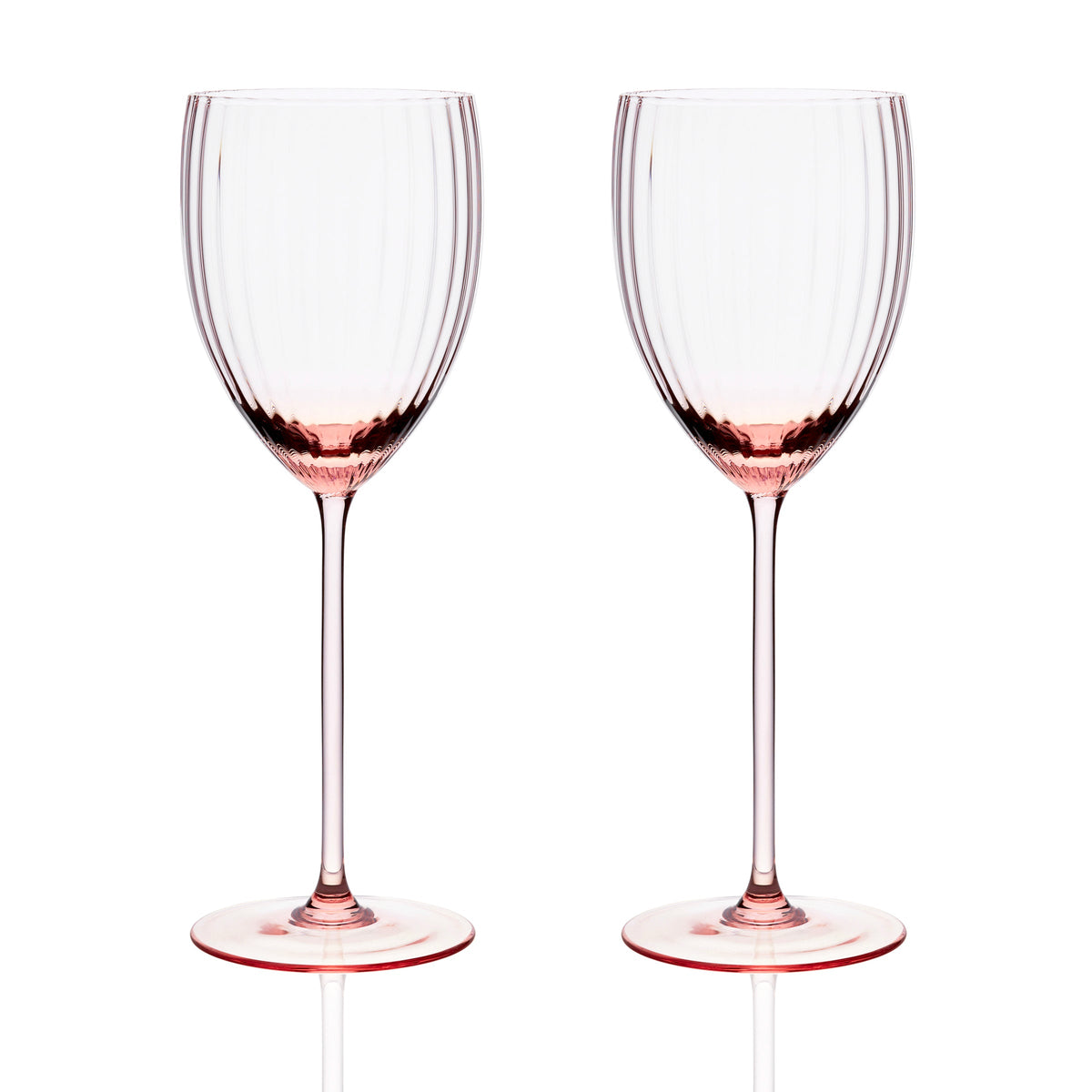 Quinn Stemware White Wine Glasses, in Rose- Caskata