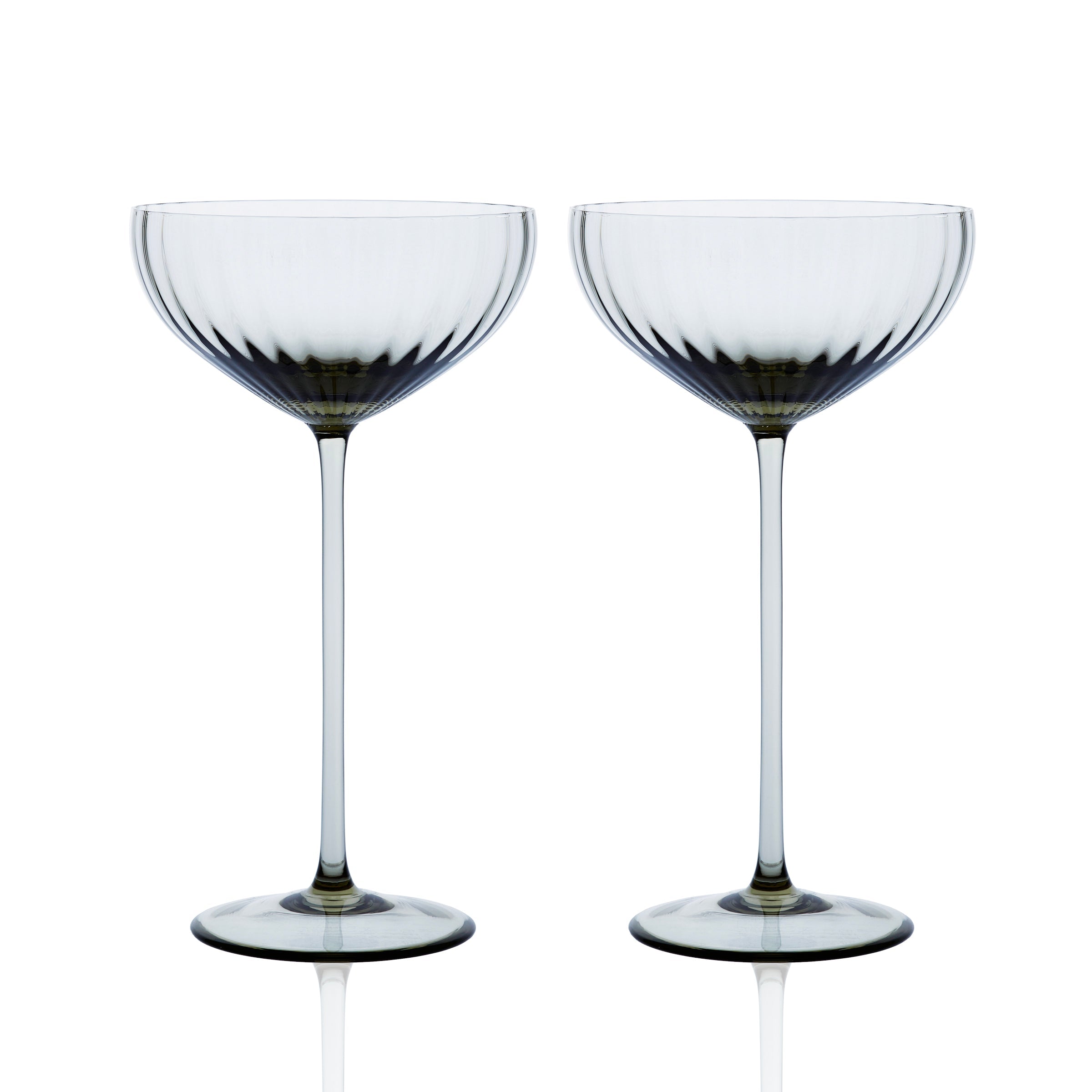 Quinn Smoke Coupe Glasses Set of 2 - Caskata
