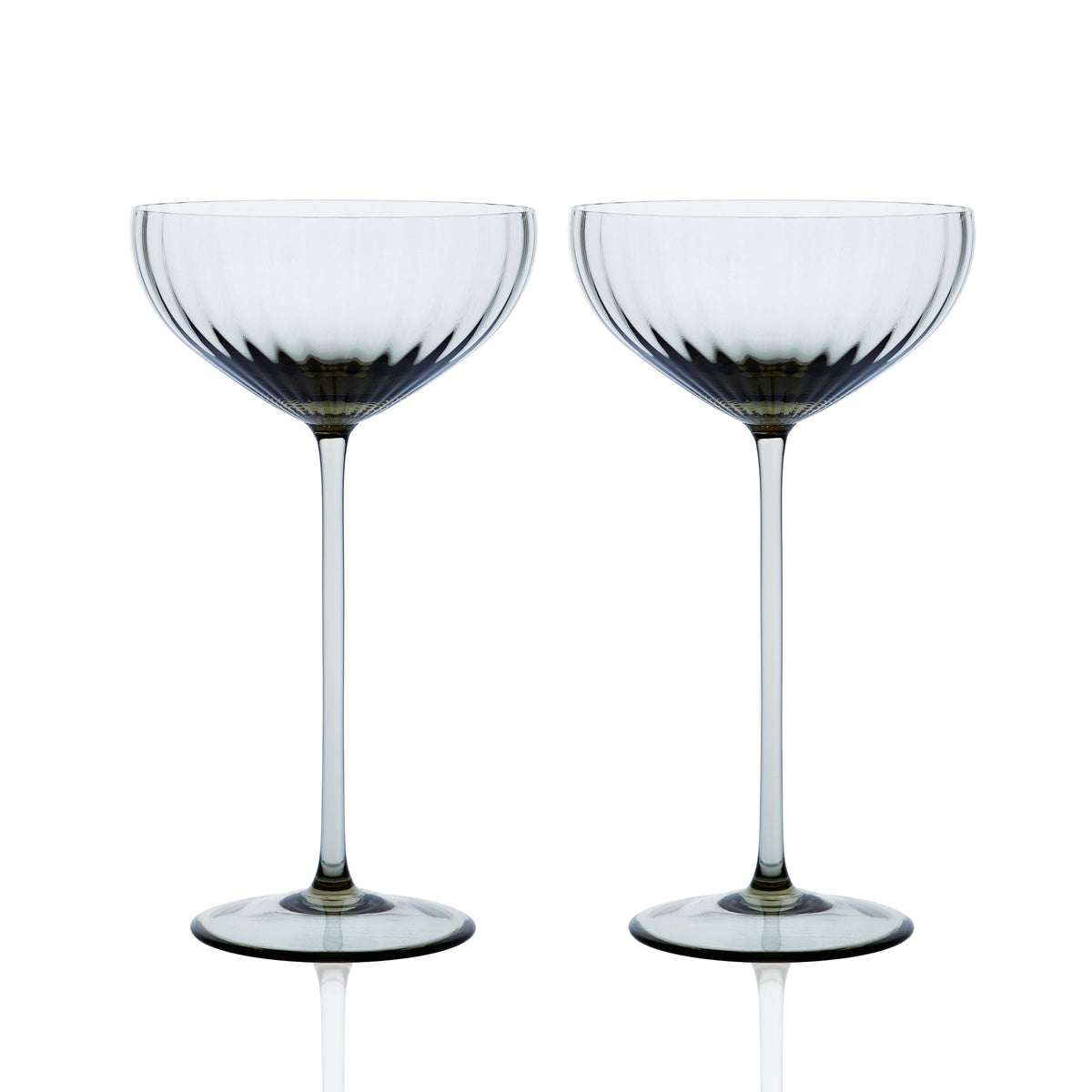 Quinn Smoke Coupe Glasses Set of 2 - Caskata
