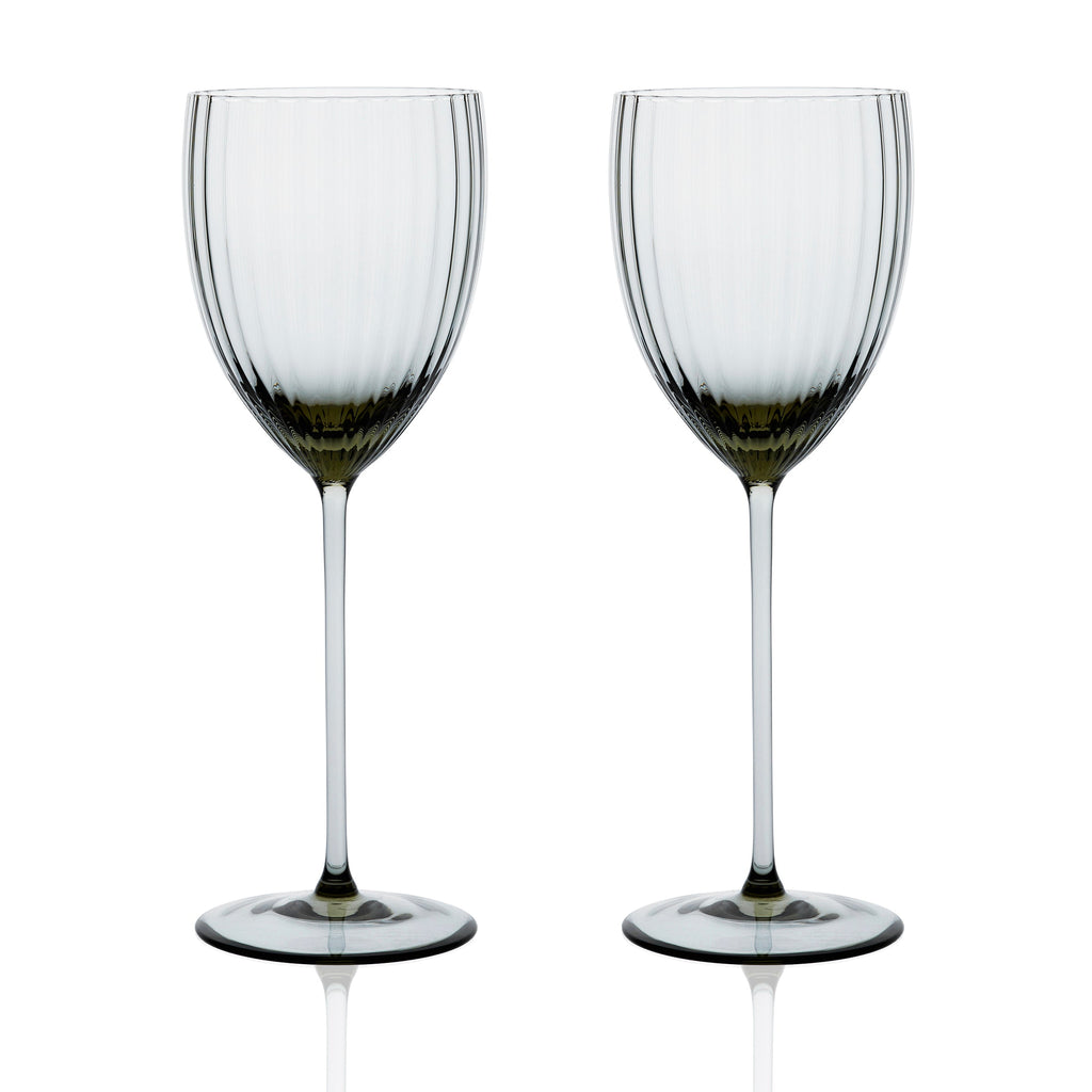 Quinn Smoke White Wine Glasses Set of 2 - Caskata