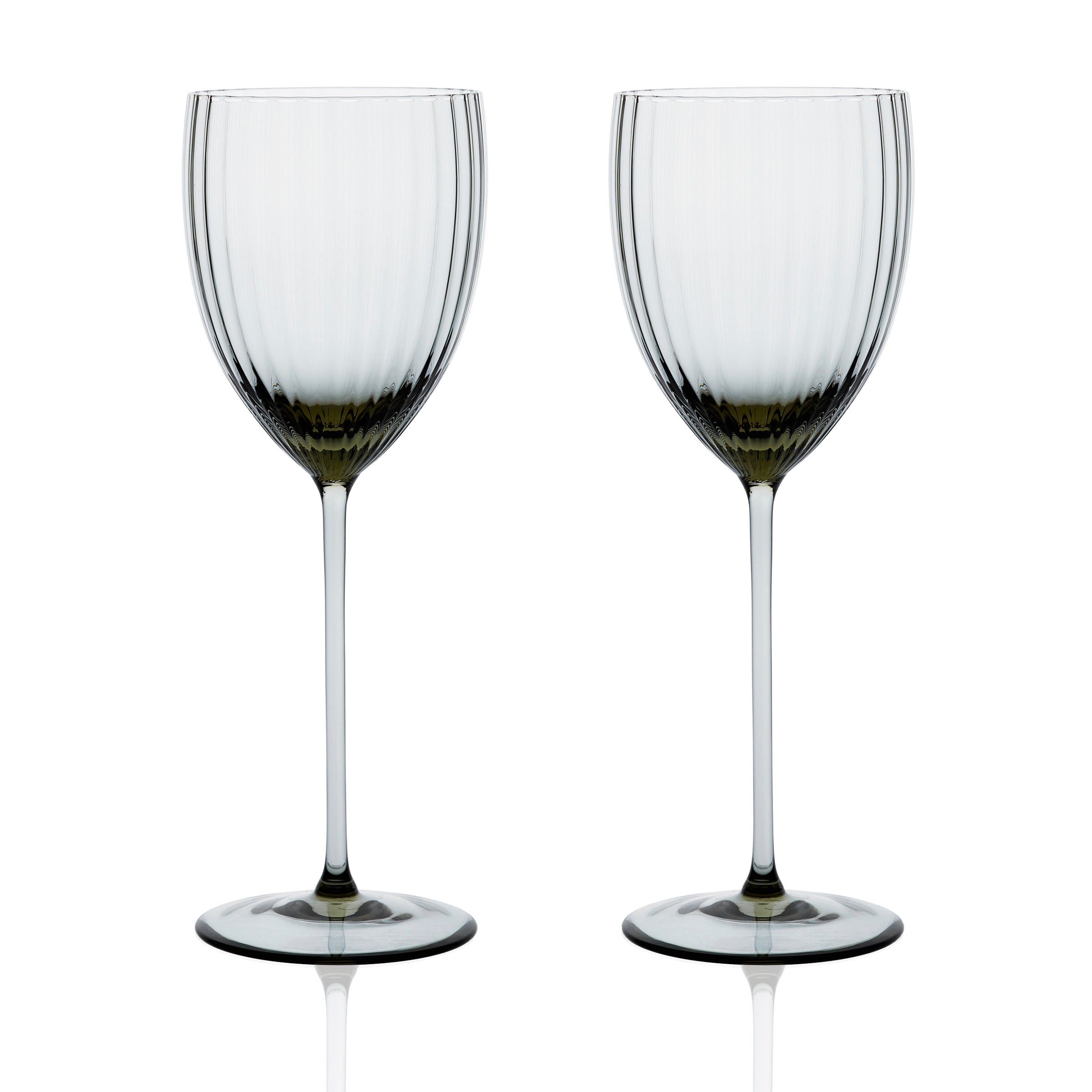 Quinn Smoke White Wine Glasses Set of 2 - Caskata