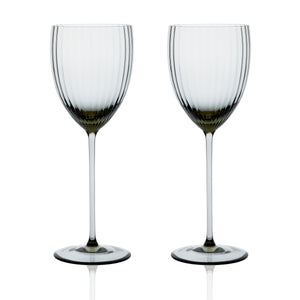 Quinn Smoke White Wine Glasses Set of 2 - Caskata