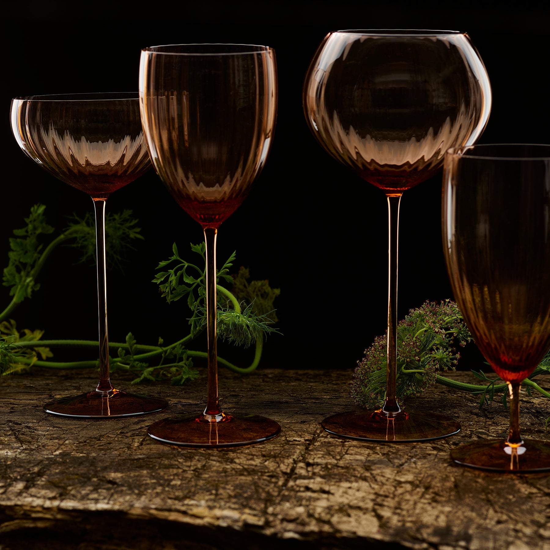 Quinn Amber Red Wine Glasses, Set of 2