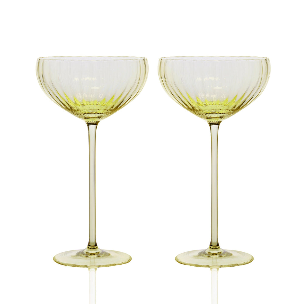 Quinn Citrine Coupe Glasses Set of 2 - Caskata
