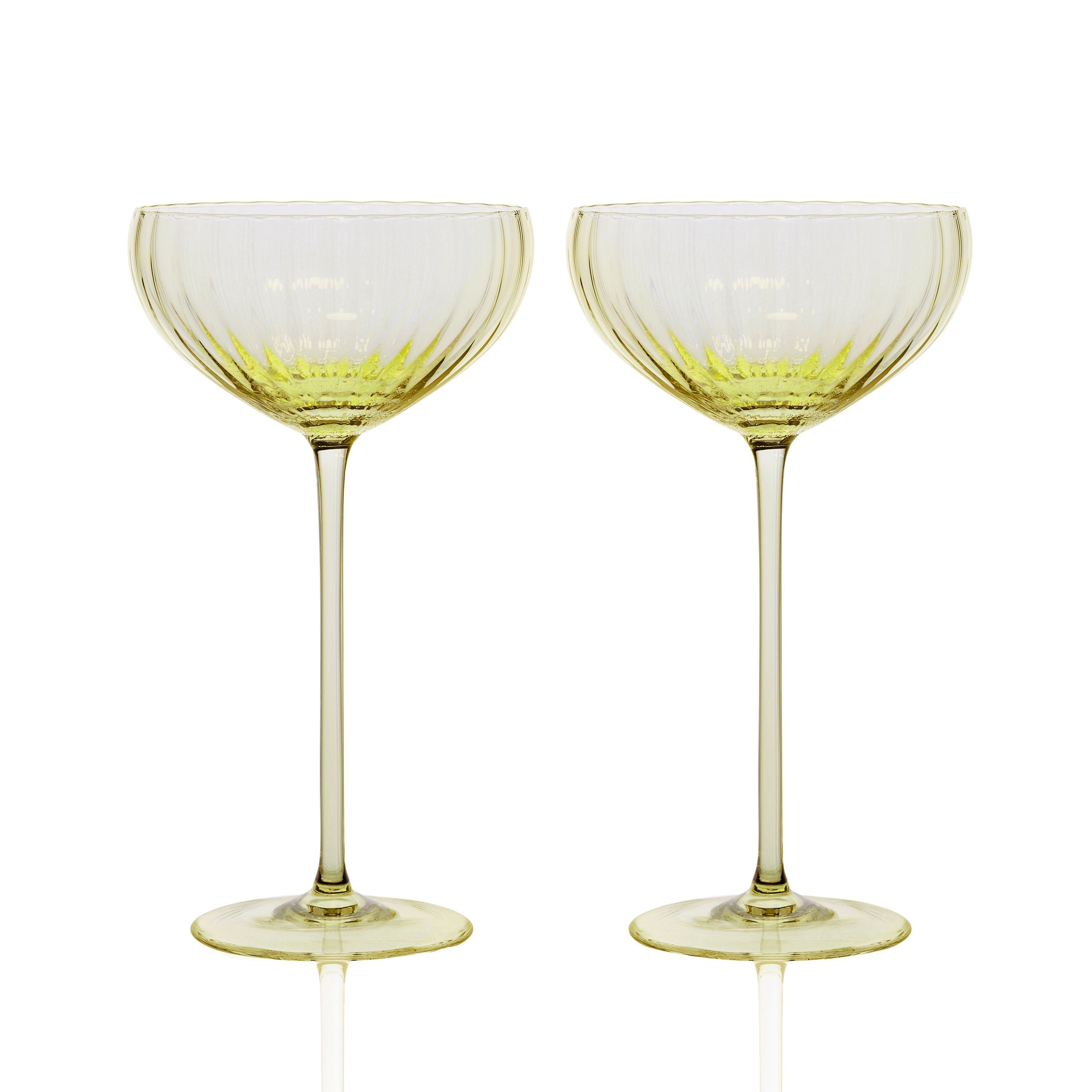 Quinn Citrine Coupe Glasses Set of 2 - Caskata