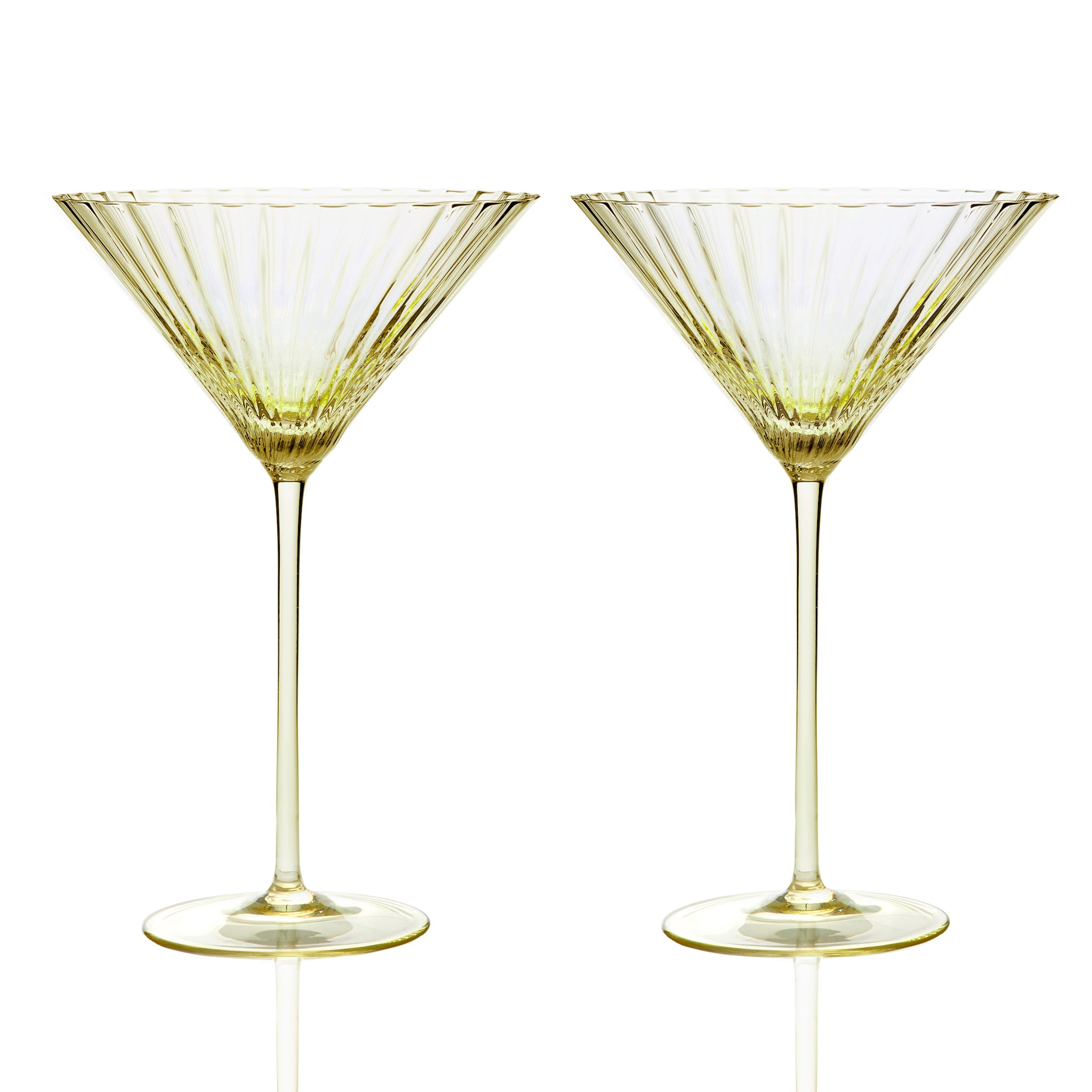 Quinn Citrine Martini Glasses Mouth Blown Crystal from Caskata