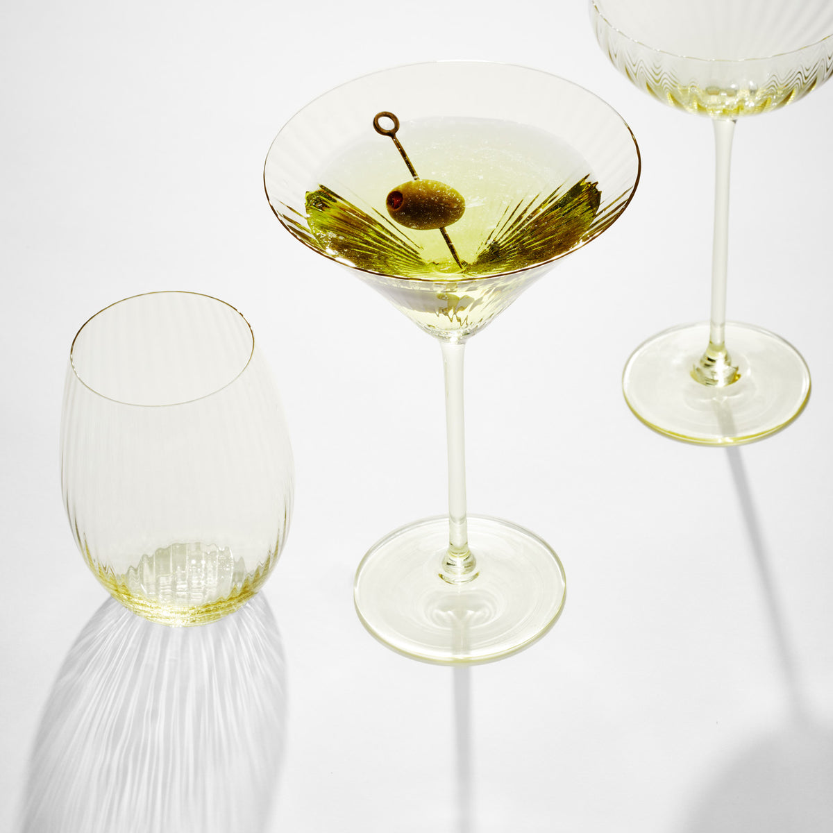 Quinn Optic Tumblers Citrine, Set of 2