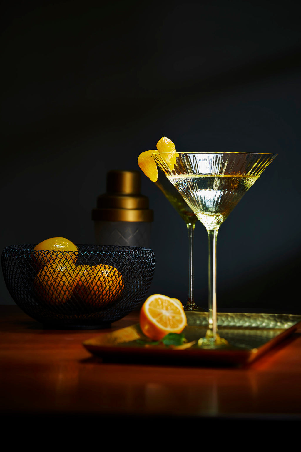 Quinn Citrine Martini Glasses, Set of 2