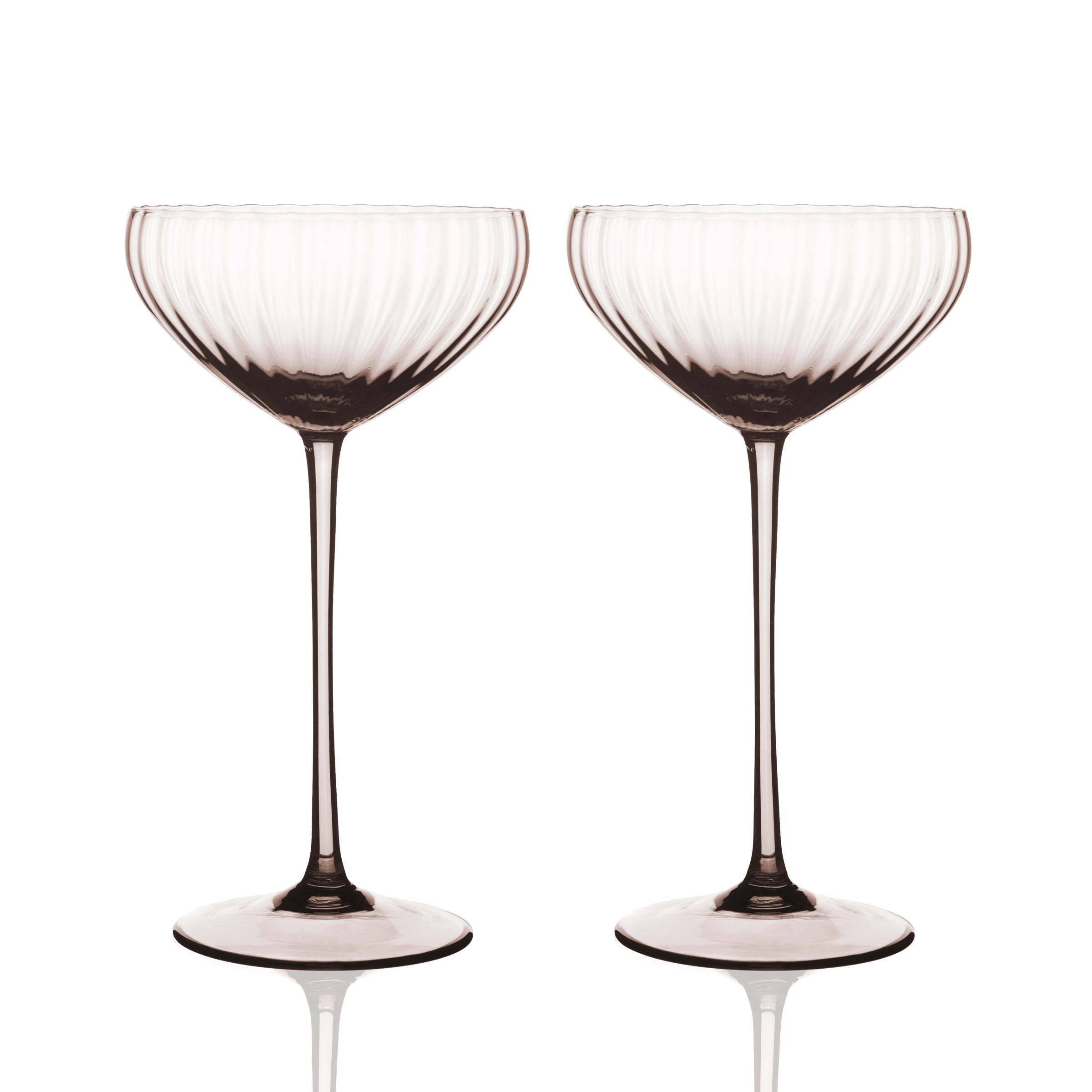 Quinn Mocha Coupe Glasses Set of 2 - Caskata