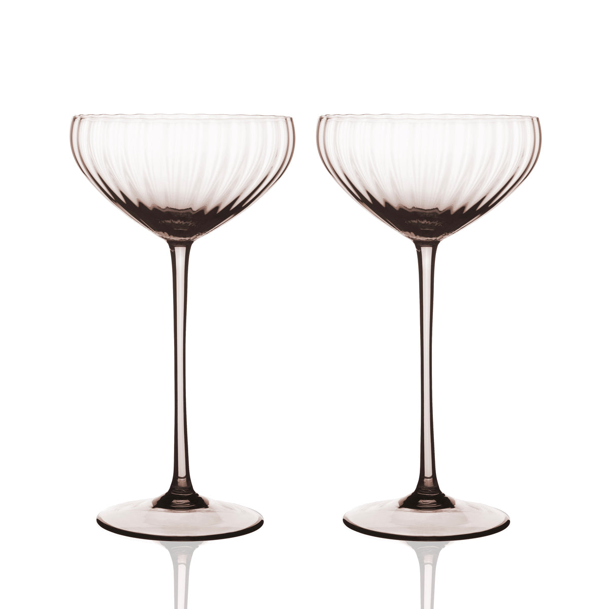 Quinn Mocha Coupe Glasses Set of 2 - Caskata