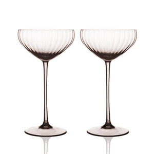 Quinn Mocha Coupe Glasses Set of 2 - Caskata