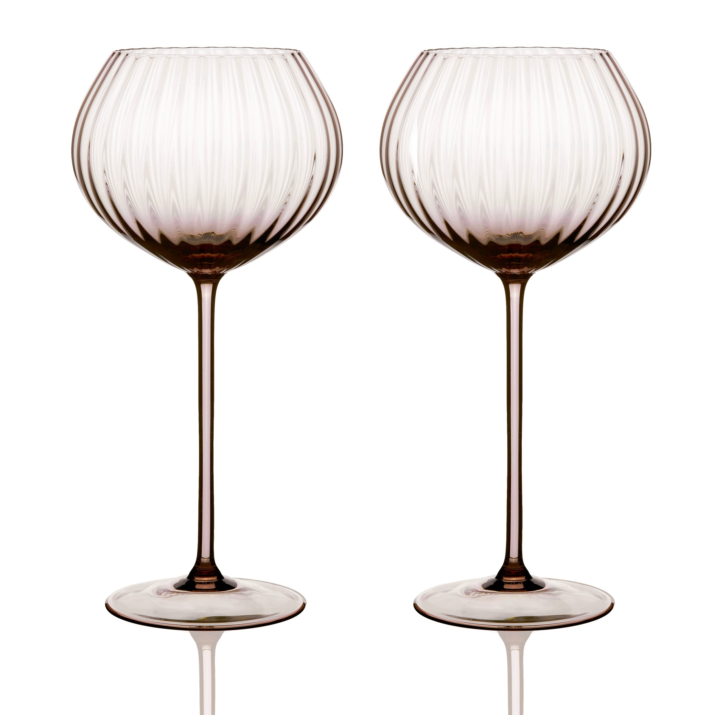 Quinn Mocha Red Wine Glasses Set of 2 - Caskata