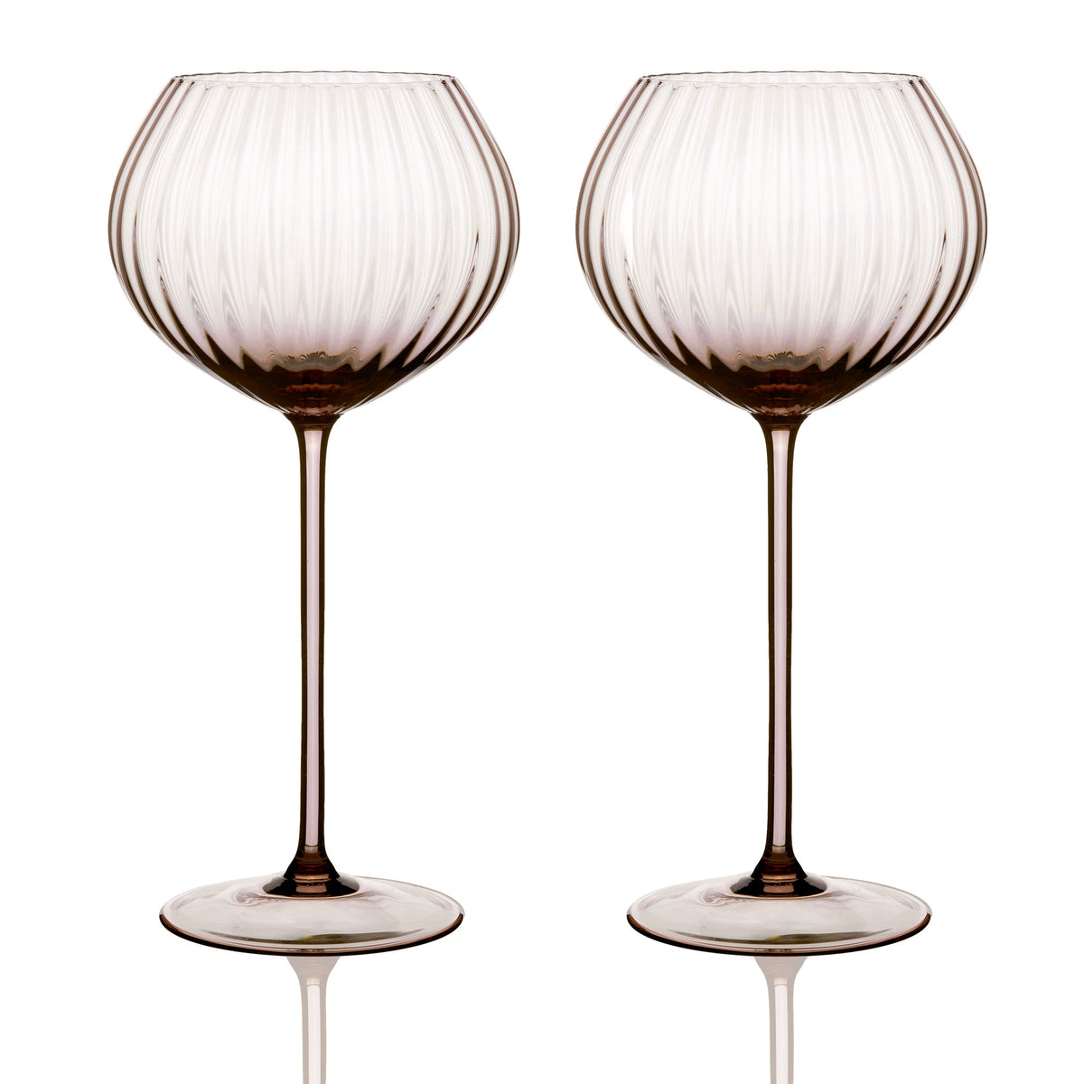 Quinn Mocha Red Wine Glasses Set of 2 - Caskata