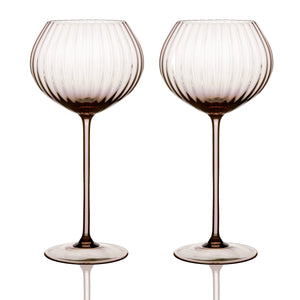 Quinn Mocha Red Wine Glasses Set of 2 - Caskata