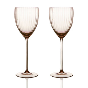 Quinn Mocha White Wine Glasses Set of 2 - Caskata
