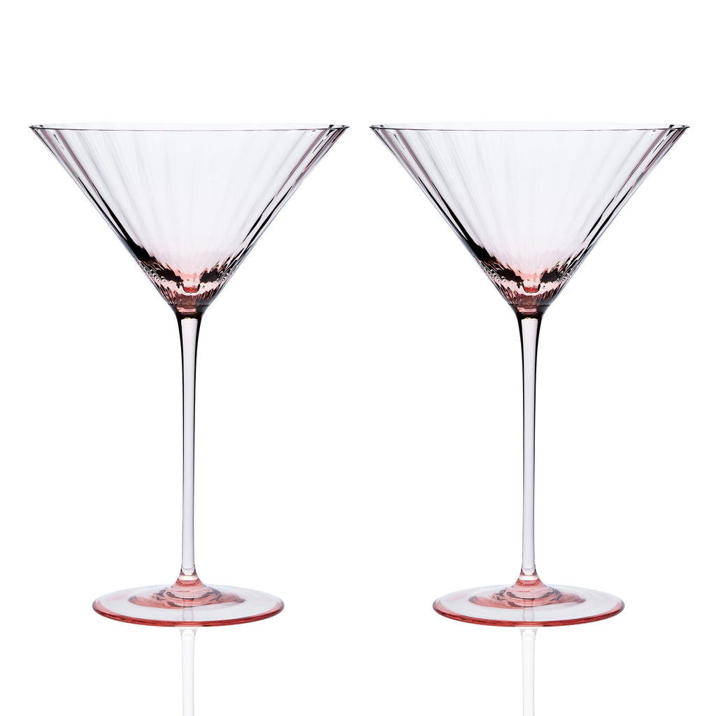 Quinn Stemware Martini Glass, in Rose- Caskata