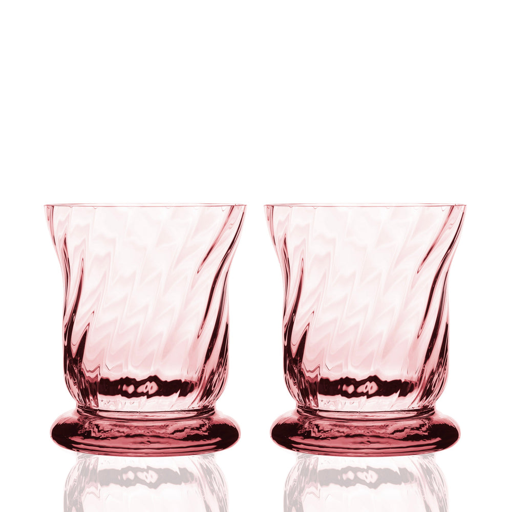 Quinn Rose Votives Crystal Candleholders Set of 2 from Caskata