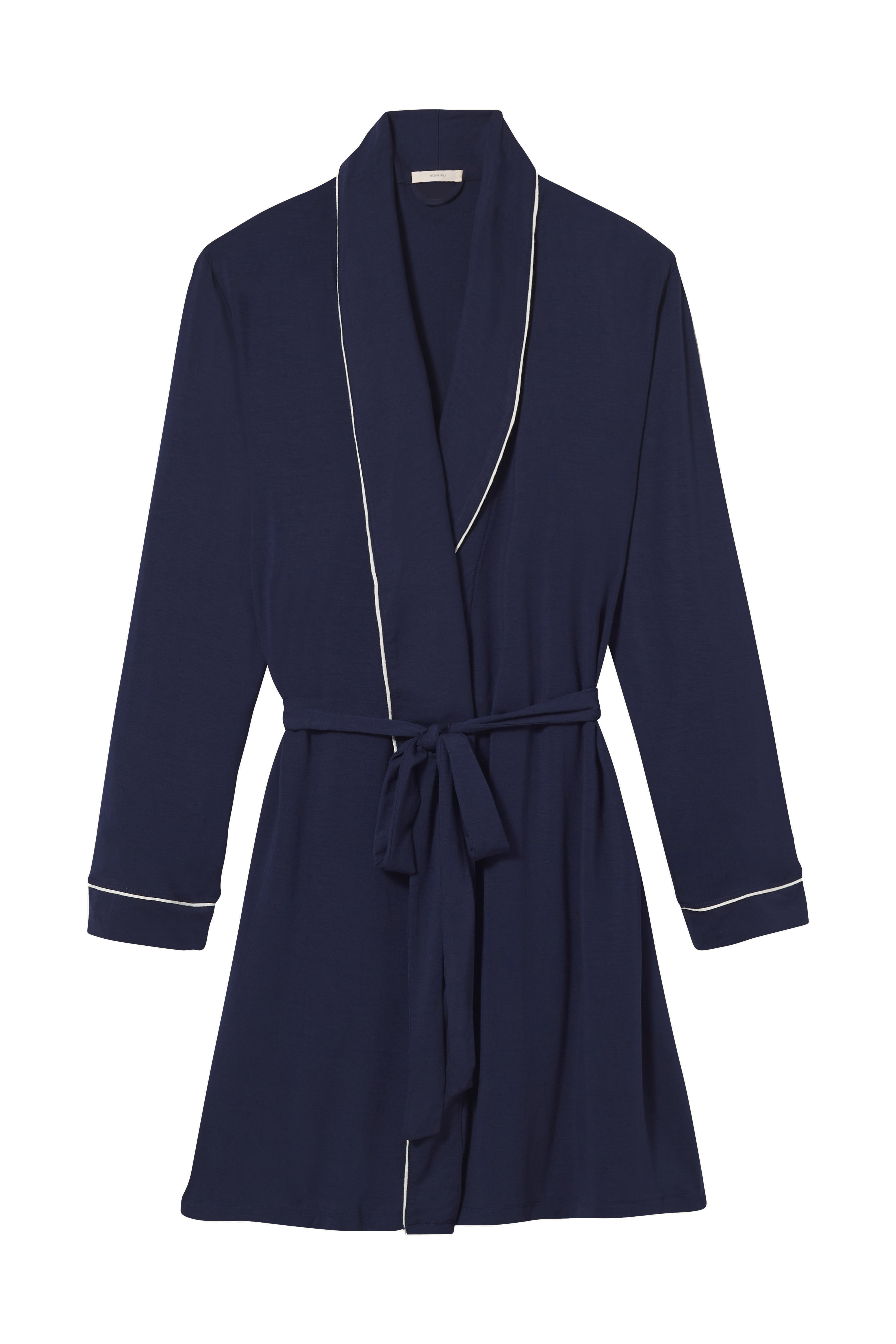 Gisele Tuxedo Robe in Navy/Ivory