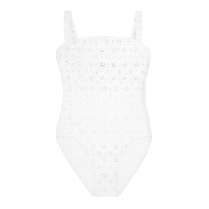 Women's White Eyelet One Piece