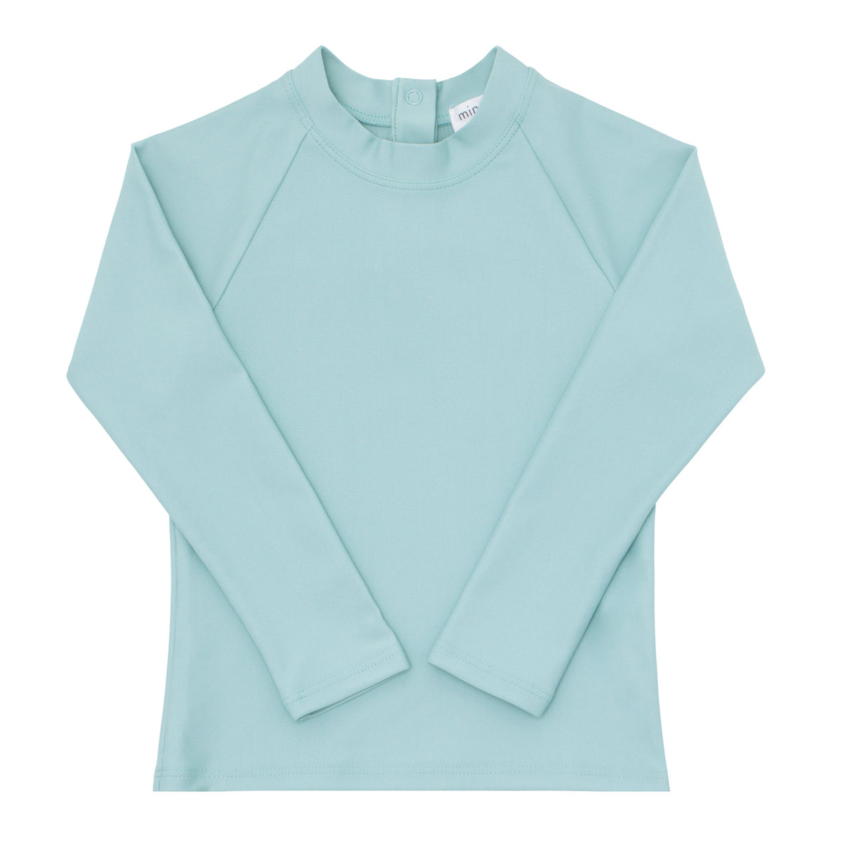 Front view of Unisex Sea Rashguard showcasing sea blue color and long sleeves on a white background
