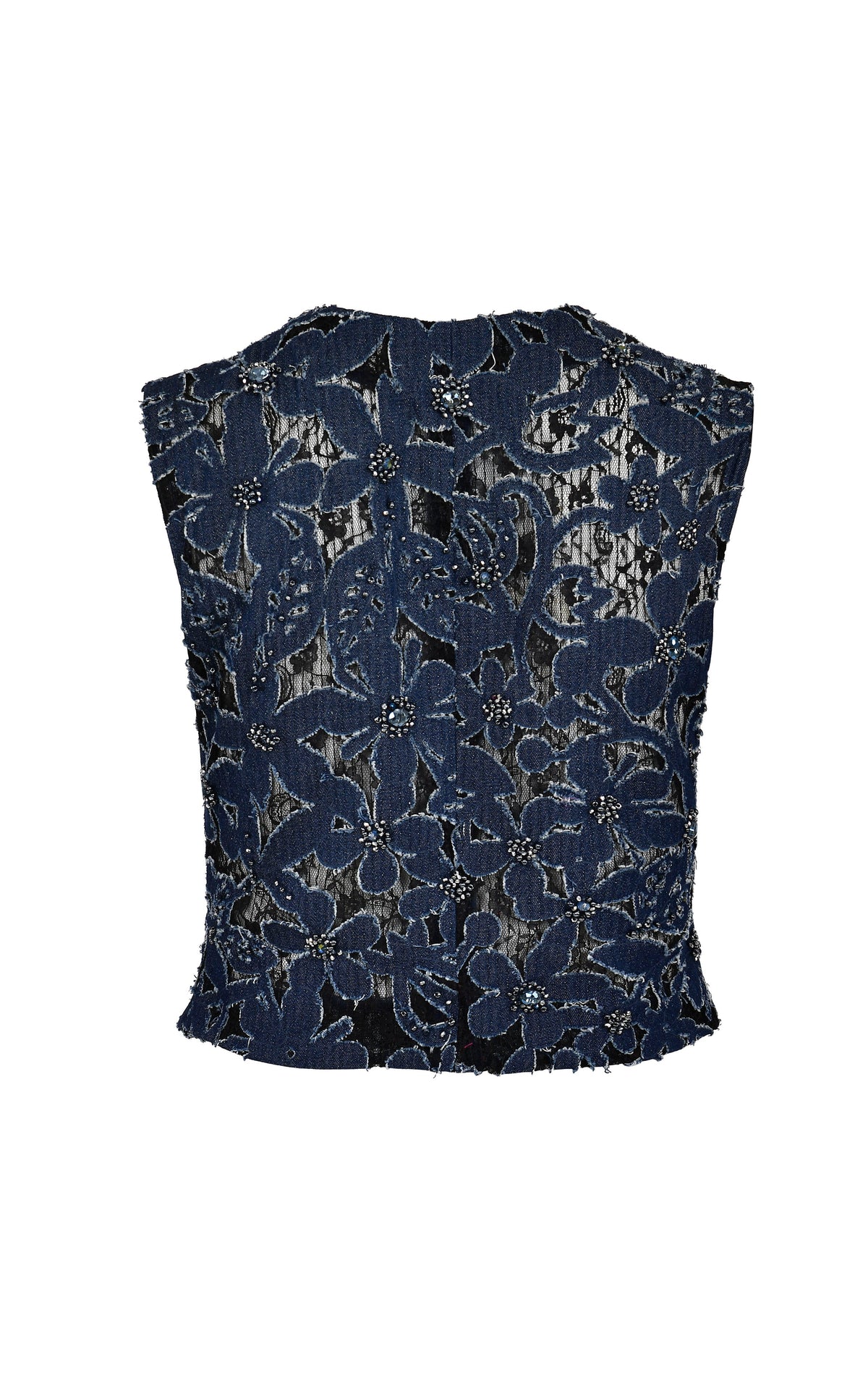 Luces Denim Hand Embroidered Vest