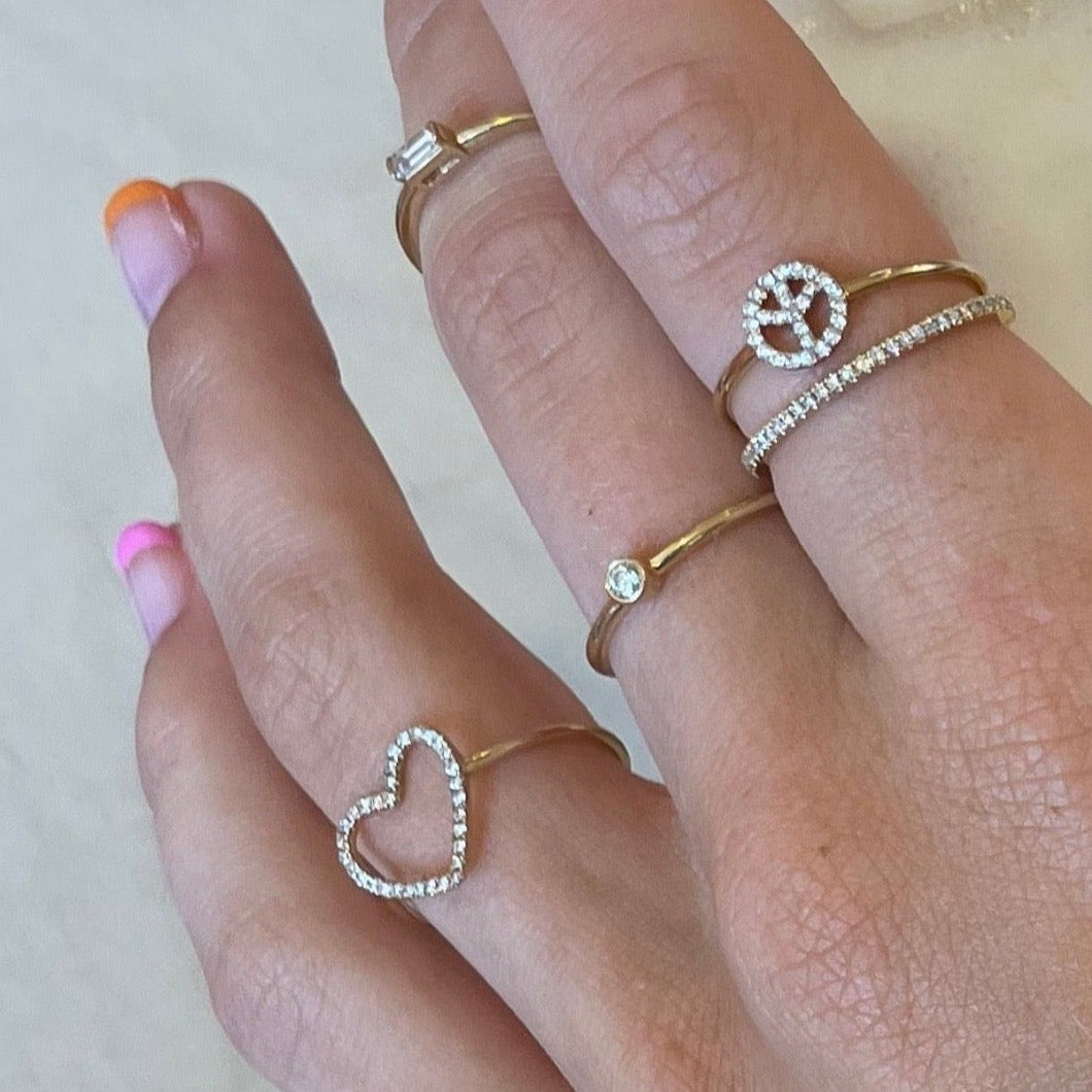 10mm Heart Charm Ring