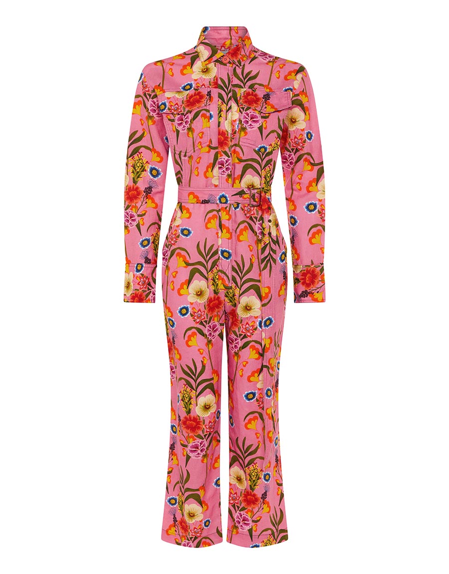 Remi Linen Jumpsuit in Vila Floral Pink