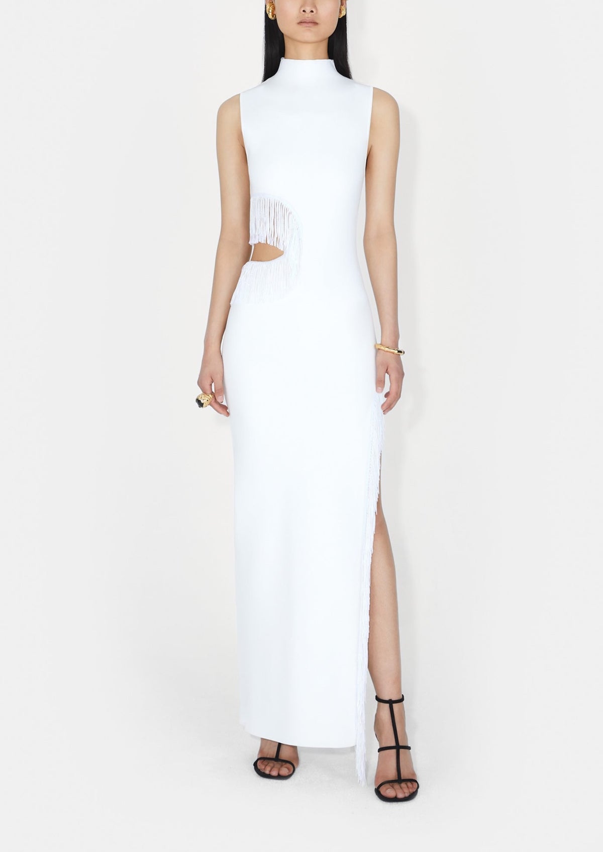 Beaded Nova Dress in White