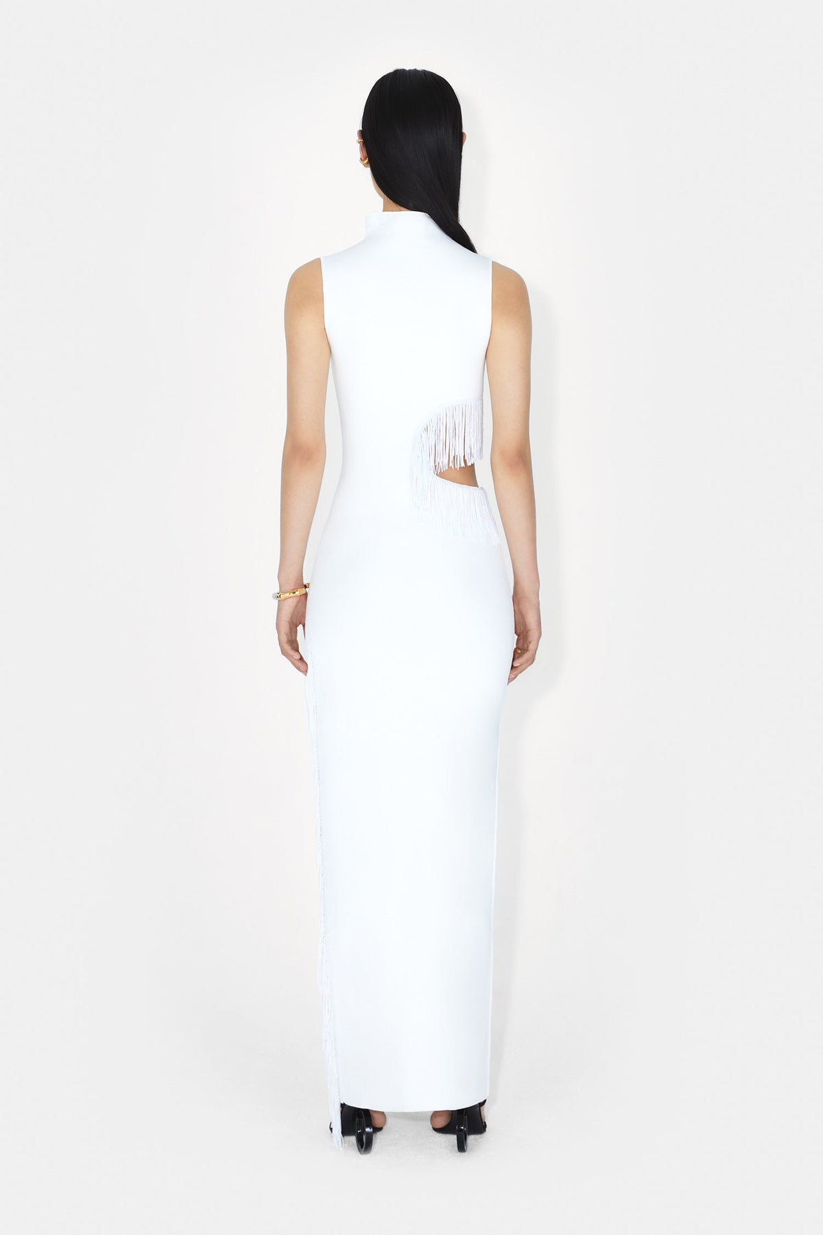 Beaded Nova Dress in White