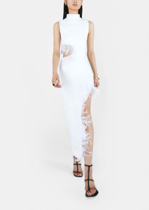 Beaded Nova Dress in White