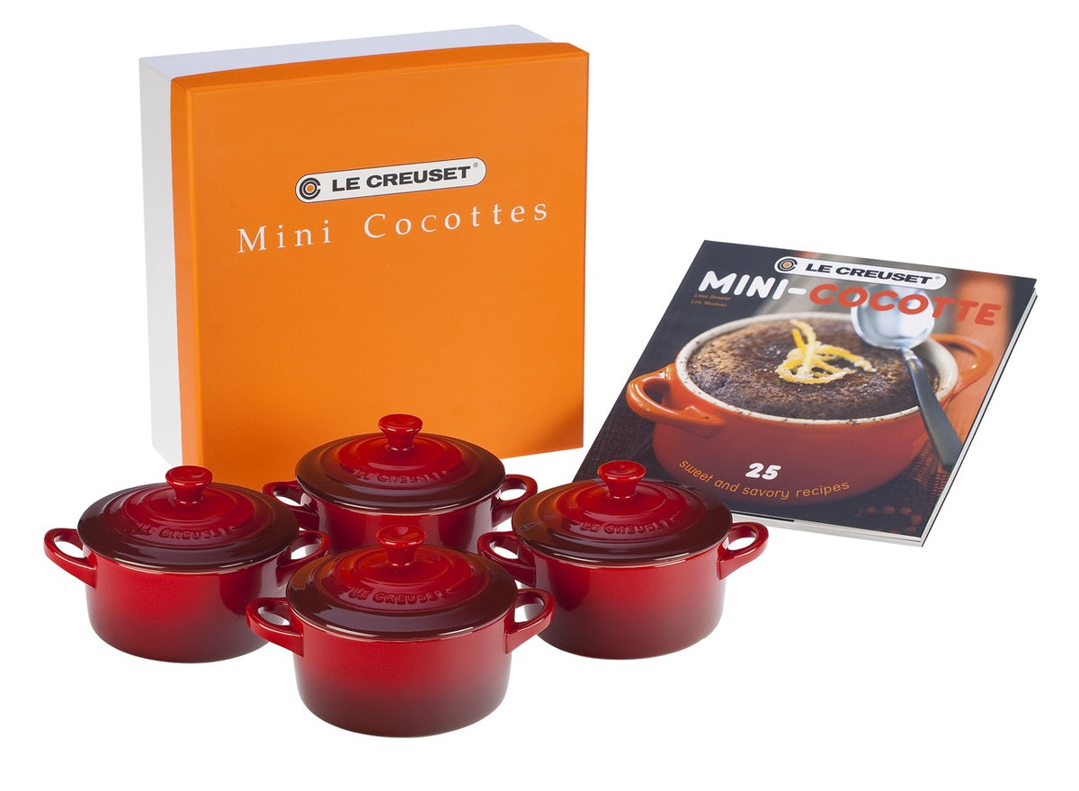 Set of 4 Cocottes with Mini-Cocotte Cookbook