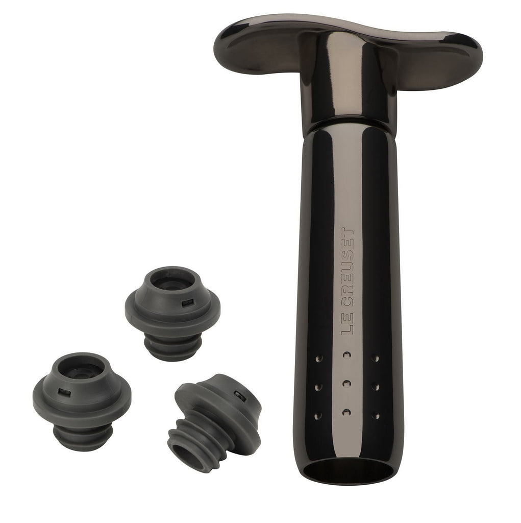 Wine Pump and 3 Stoppers, Set of 4