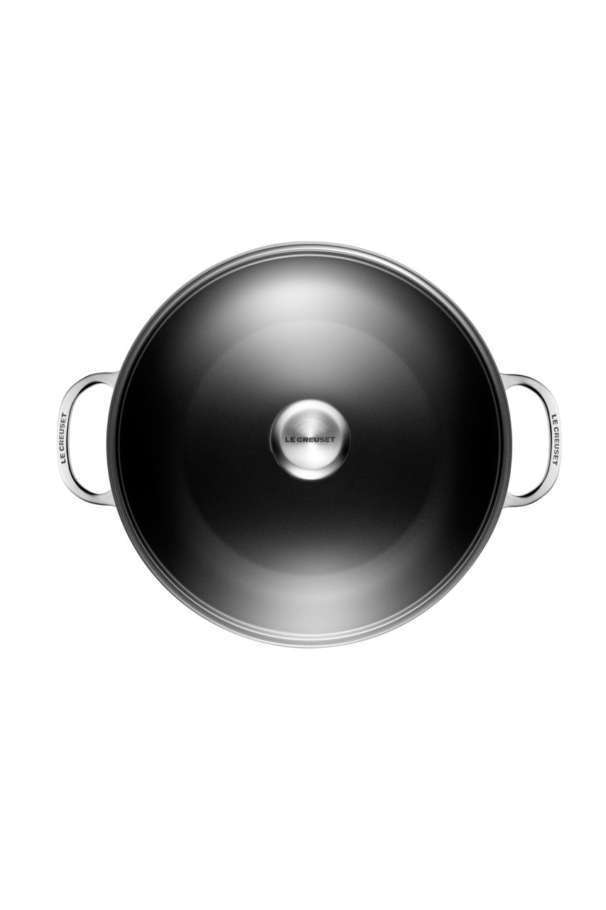 Toughened Nonstick PRO 4 qt. Shallow Casserole & Braiser with Glass Lid