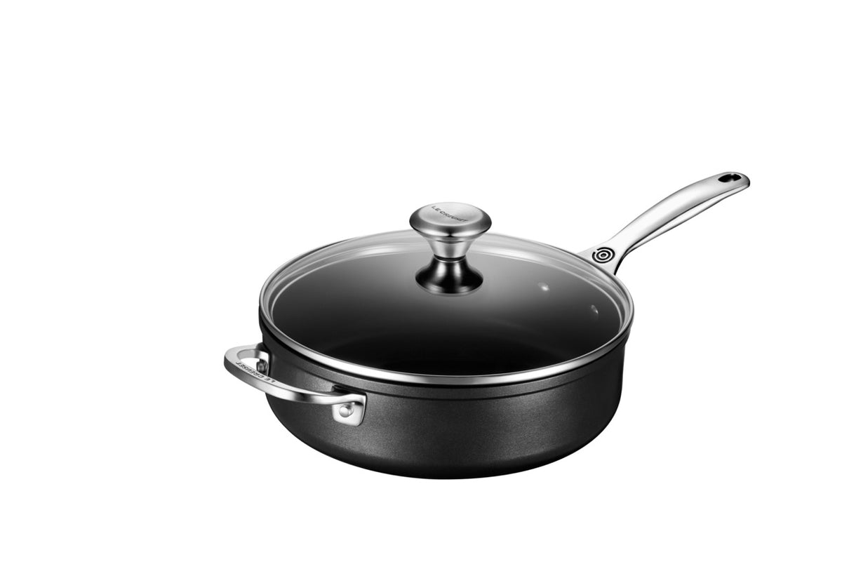 Toughened Nonstick PRO 4-1/4 qt. Saute Pan with Helper Handle & Glass Lid