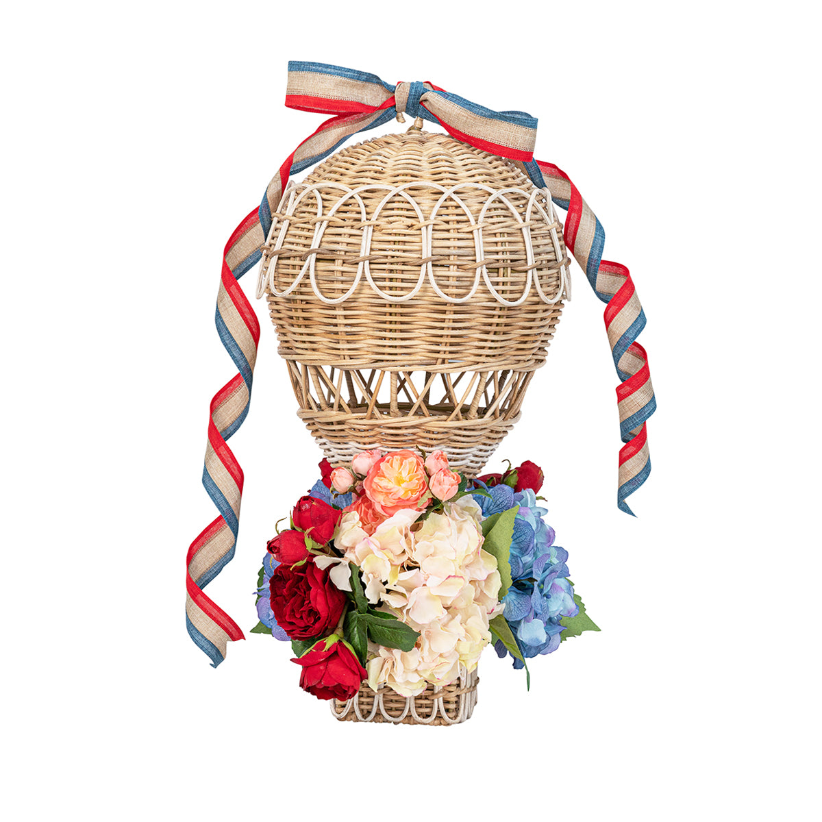 Provence Rattan Whitewash Medium Hot Air Balloon